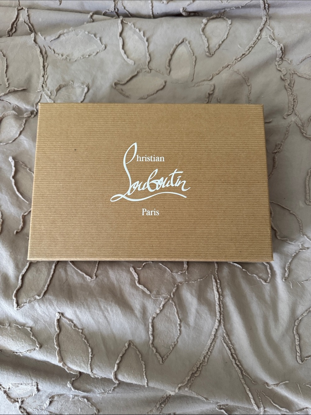 Christian Louboutin Tan Box with White Logo